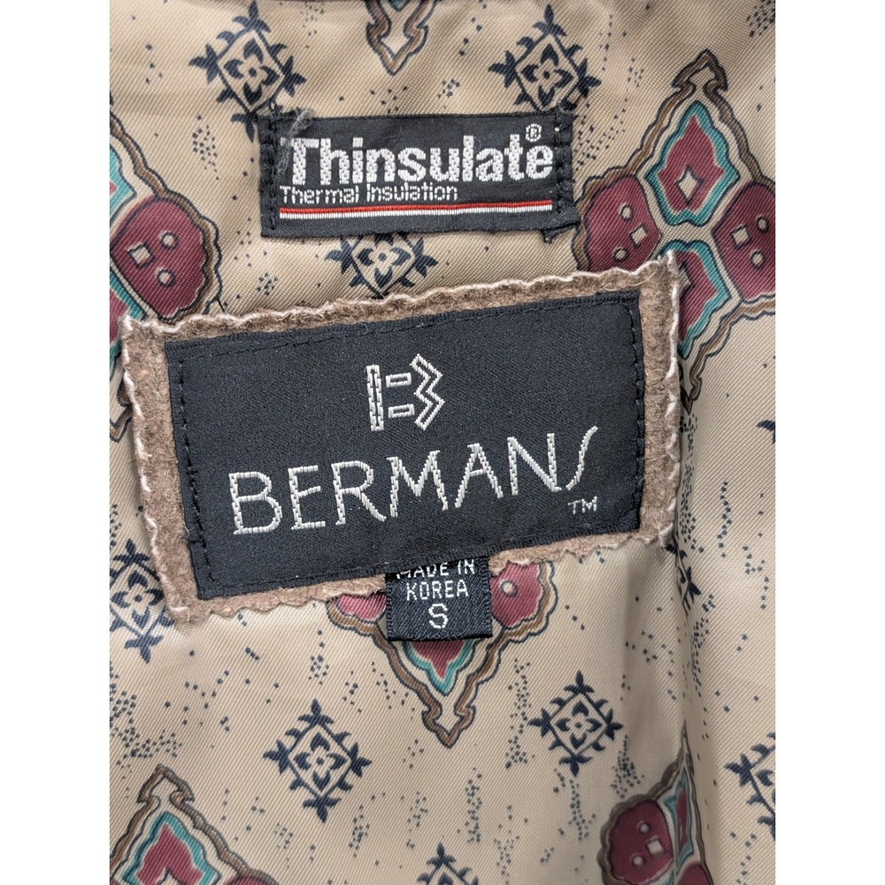 Berman's Padded Vest Small Thinsulate Thermal Full Zip‎ Patterned Sleeveless - Picture 3 of 5